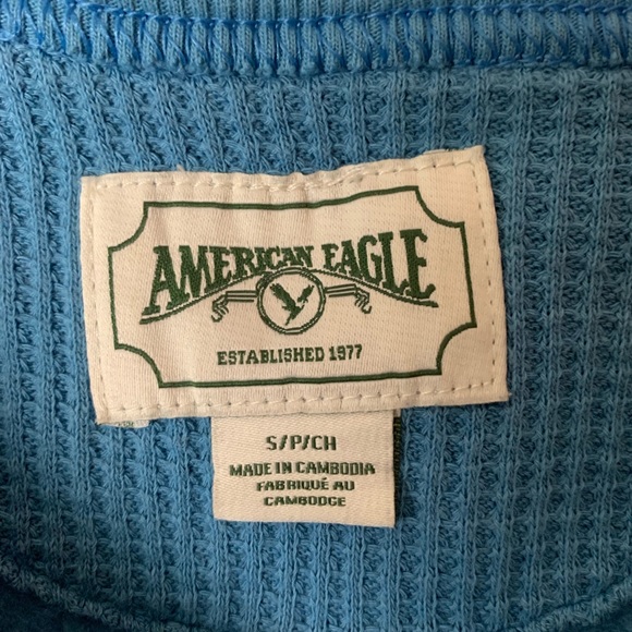 AMERICAN EAGLE oversized drop shoulder crewneck, blue, S - Picture 3 of 3